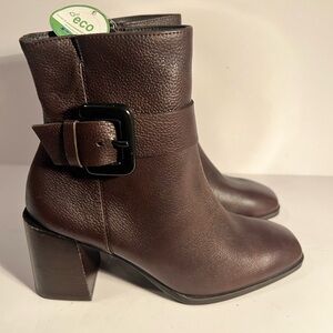 NWT-Paul Green Nirvana Bootie Women Buckle Chestnut Brown Leather  US 7.5/EU 5